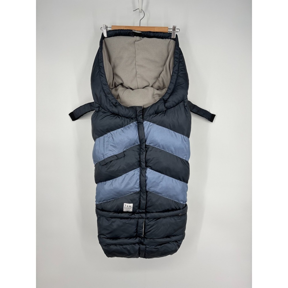 7AM Enfant Blanket 212 Evolution Stroller Footmuff Blue Chevron Birth - 4T